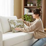 SOGA 2X 50cm Vintage Olive Green White Horse Pattern Throw Pillow