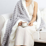 SOGA 2X 150x200cm Throw Blanket Smoke Gray Premium Milk Velvet Luxuriously Soft Cozy Bedding