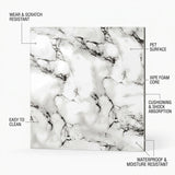 SOGA Peel & Stick Floor and Wall Tiles 30 x 30cm 10 Pack Black White Faux Marble