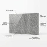 SOGA Peel & Stick Floor and Wall Tiles 30 x 60cm 10 Pack Grey Faux Marble
