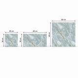 SOGA Peel & Stick Floor and Wall Tiles 30 x 60cm 10 Pack Jade Faux Marble