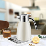 SOGA 2X 2.2L Stainless Steel Kettle Insulated Vacuum Flask Water Coffee Jug Thermal White