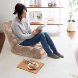 SOGA 2X Floor Recliner Folding Lounge Sofa Futon Couch Folding Chair Cushion Light Apricot