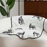 SOGA One-Seater White Leopard Print 90x90cm Throw Blanket Sofa Cover