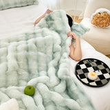 SOGA 200cm Light Green Fuzzy Super Soft and Cozy Fluffy Throw Blanket