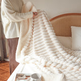 SOGA 2X 150x200cm Throw Blanket Pearl White Premium Milk Velvet Luxuriously Soft Cozy Bedding