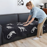 SOGA Three-Seater Black Leopard Print 90x210cm Throw Blanket Sofa Cover
