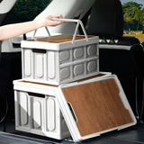 SOGA 2X 34.5 cm 18L White Car & Camping Foldable Storage Box Crate Stackable Container with Handle