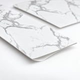 SOGA Peel & Stick Floor and Wall Tiles 30 x 60cm 10 Pack White Grey Faux Marble