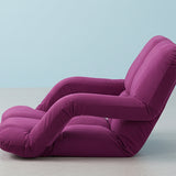 SOGA 2X Foldable Lounge Cushion Adjustable Floor Lazy Recliner Chair with Armrest - Magenta