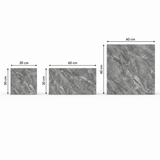 SOGA Peel & Stick Floor and Wall Tiles 30 x 30cm 10 Pack Grey Faux Marble