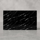 SOGA Peel & Stick Floor and Wall Tiles 30 x 60cm 10 Pack Black Faux Marble