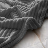 SOGA GreyThrow Blanket Warm Cozy Striped Pattern Thin Flannel Coverlet Fleece Bed Sofa Comforter