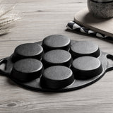 SOGA 2X 31.5cm Cast Iron Takoyaki Fry Pan Octopus Balls Maker 7 Hole Cavities Grill Mold