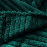 SOGA Dark GreenThrow Blanket Warm Cozy Striped Pattern Thin Flannel Coverlet Fleece Bed Sofa Comforter