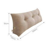 SOGA 2X 100cm Beige Triangular Wedge Bed Pillow Headboard Backrest Bedside Tatami Cushion Home Decor