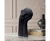 SOGA 38cm Black Head Sculpture – Minimalist Resin Decor