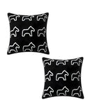 SOGA 2X 45cm Throw Pillow Black Teddy Fleece Square Pony Design Decorative Cushion for Living Room