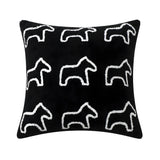 SOGA 45cm Throw Pillow Black Teddy Fleece Square Pony Design Decorative Cushion for Living Room