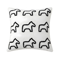 SOGA 45cm Throw Pillow White Teddy Fleece Square Pony Design Decorative Cushion for Living Room