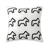 SOGA 45cm Throw Pillow White Teddy Fleece Square Pony Design Decorative Cushion for Living Room