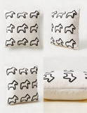 SOGA 45cm Throw Pillow White Teddy Fleece Square Pony Design Decorative Cushion for Living Room
