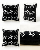SOGA 45cm Throw Pillow Black Teddy Fleece Square Pony Design Decorative Cushion for Living Room