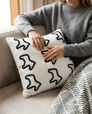 SOGA 2X 45cm Throw Pillow White Teddy Fleece Square Pony Design Decorative Cushion for Living Room