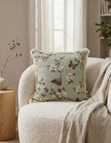 SOGA 45cm Matcha Green French Vintage Butterfly Loves Flowers Tassel Throw pillow