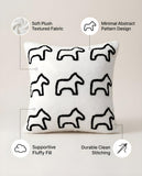 SOGA 2X 45cm Throw Pillow White Teddy Fleece Square Pony Design Decorative Cushion for Living Room
