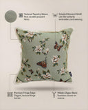 SOGA 2X 45cm Matcha Green French Vintage Butterfly Loves Flowers Tassel Throw pillow