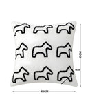 SOGA 2X 45cm Throw Pillow White Teddy Fleece Square Pony Design Decorative Cushion for Living Room