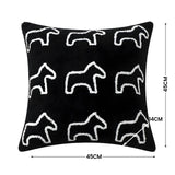 SOGA 2X 45cm Throw Pillow Black Teddy Fleece Square Pony Design Decorative Cushion for Living Room