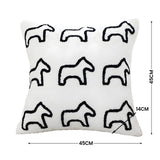 SOGA 45cm Throw Pillow White Teddy Fleece Square Pony Design Decorative Cushion for Living Room