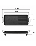 SOGA 2X 68cm Electric BBQ Grill Teppanyaki Plate Non-Stick Surface Hot Plate Kitchen 6-8 Person