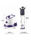 SOGA Garment Steamer Vertical Twin Pole Clothes 1700ml 1800w Professional Steaming Kit Purple