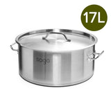 SOGA Stock Pot 17Lt Top Grade Thick Stainless Steel Stockpot 18/10