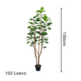 SOGA 150cm Plastic Potted Polyscias Scutellaria Plant Home Garden Artificial Tree, Home Decor