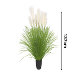 SOGA 4X Potted Tall Silk Fake Pampas Grass, Artificial Plants Reed Greenery Flowers, Home Decor