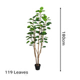 SOGA 4X Plastic Potted Polyscias Scutellaria Plant Home Garden Artificial Tree, Home Decor