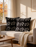 SOGA 2X 45cm Throw Pillow Black Teddy Fleece Square Pony Design Decorative Cushion for Living Room