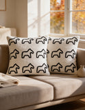SOGA 2X 45cm Throw Pillow White Teddy Fleece Square Pony Design Decorative Cushion for Living Room