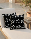SOGA 2X 45cm Throw Pillow Black Teddy Fleece Square Pony Design Decorative Cushion for Living Room