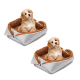 SOGA Silver Dual-purpose Cushion Nest Cat Dog Bed Warm Plush Kennel Mat Pet Home Travel Essentials