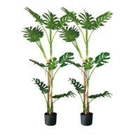 SOGA 2X 175cm Tropical Monstera Palm Artificial Plant Tree, Real Touch Technology, with UV Protection