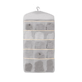 SOGA Grey Double Sided Hanging Storage Bag Underwear Bra Socks Mesh Pocket Hanger Home Organiser