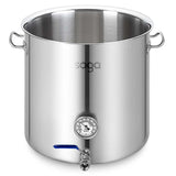 SOGA Stainless Steel No Lid Brewery Pot 71L With Beer Valve 45*45cm