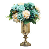 SOGA 28.5cm Transparent Glass Flower Vase Filler with Blue Flower Set