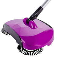 SOGA Auto Household Spin Hand Push Sweeper Home Broom Room Floor Dust Cleaner Mop Purple