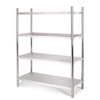 SOGA Stainless Steel 4 Tier Kitchen Shelving Unit Display Shelf Home Office 150CM